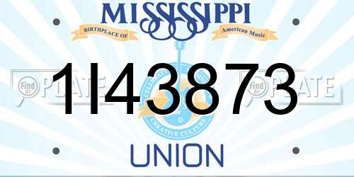1I43873 Mississippi License Plate