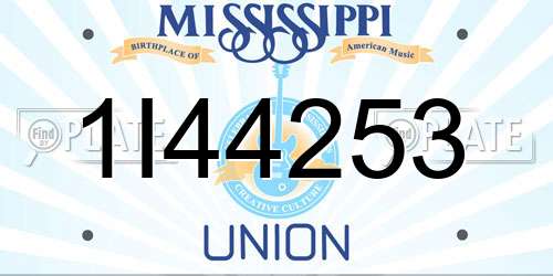 1I44253 Mississippi License Plate