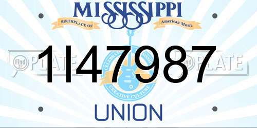 1I47987 Mississippi License Plate