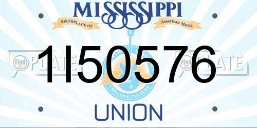 1I50576 Mississippi License Plate