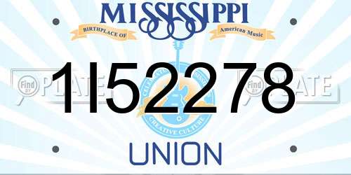 1I52278 Mississippi License Plate