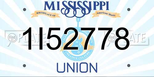 1I52778 Mississippi License Plate