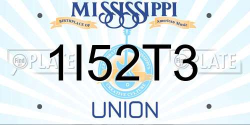1I52T3 Mississippi License Plate