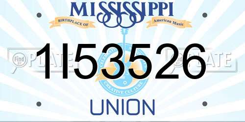 1I53526 Mississippi License Plate