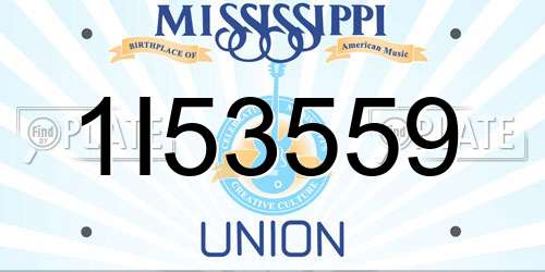 1I53559 Mississippi License Plate