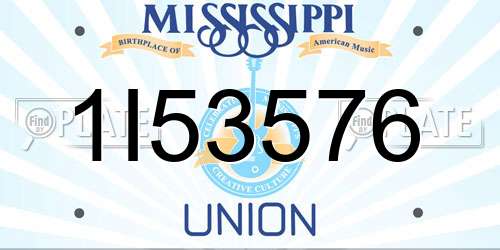 1I53576 Mississippi License Plate