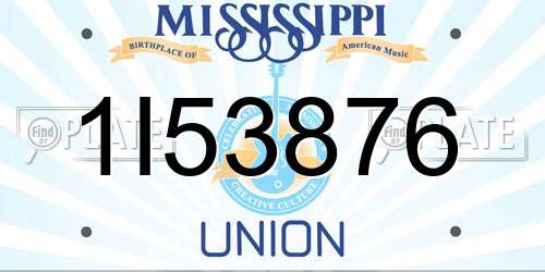 1I53876 Mississippi License Plate