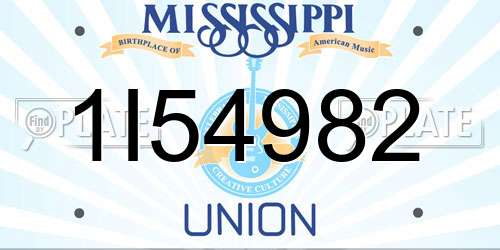 1I54982 Mississippi License Plate