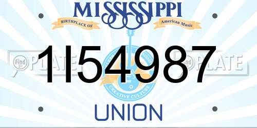1I54987 Mississippi License Plate
