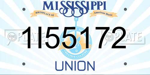 1I55172 Mississippi License Plate