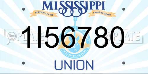 1I56780 Mississippi License Plate