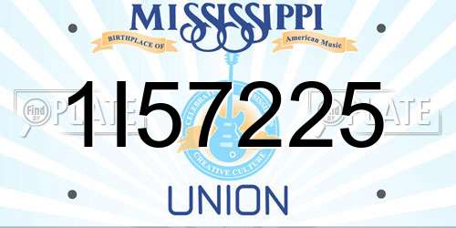 1I57225 Mississippi License Plate