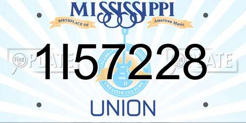 1I57228 Mississippi License Plate