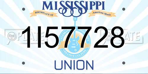 1I57728 Mississippi License Plate