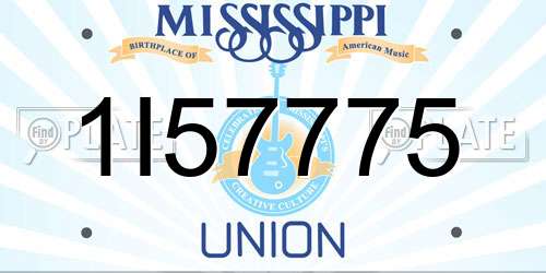 1I57775 Mississippi License Plate