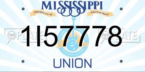 1I57778 Mississippi License Plate