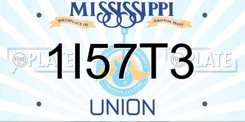 1I57T3 Mississippi License Plate