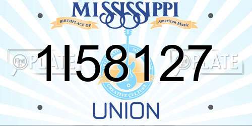 1I58127 Mississippi License Plate
