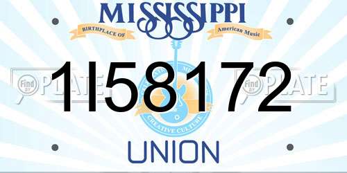 1I58172 Mississippi License Plate