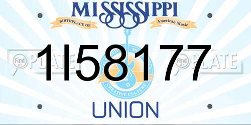 1I58177 Mississippi License Plate
