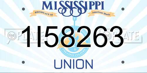 1I58263 Mississippi License Plate