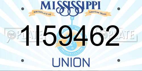1I59462 Mississippi License Plate