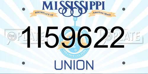 1I59622 Mississippi License Plate