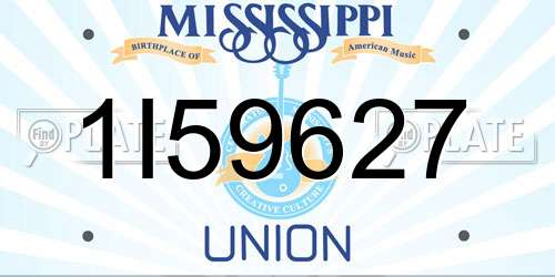 1I59627 Mississippi License Plate