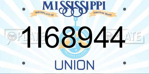 1I68944 Mississippi License Plate