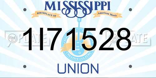 1I71528 Mississippi License Plate