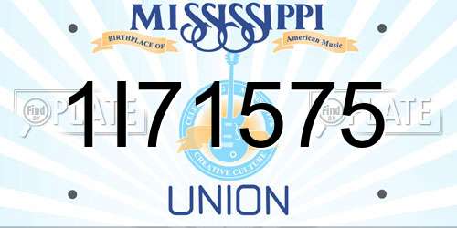 1I71575 Mississippi License Plate