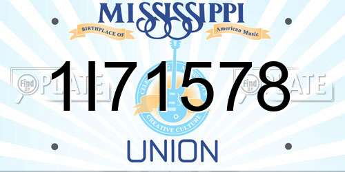 1I71578 Mississippi License Plate