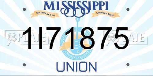1I71875 Mississippi License Plate