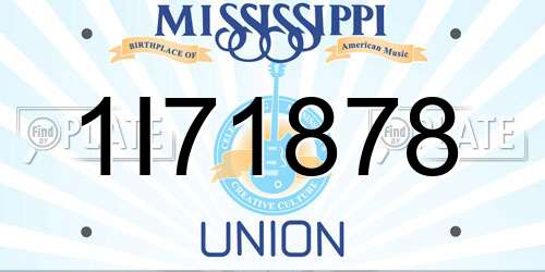 1I71878 Mississippi License Plate
