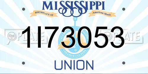 1I73053 Mississippi License Plate