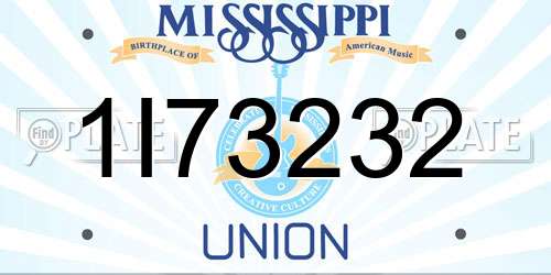 1I73232 Mississippi License Plate