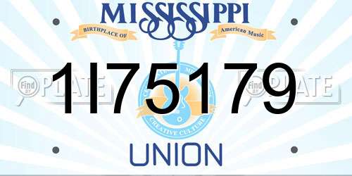 1I75179 Mississippi License Plate