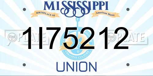 1I75212 Mississippi License Plate