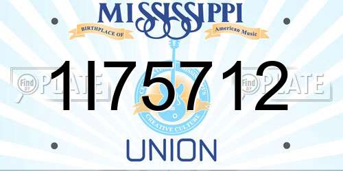 1I75712 Mississippi License Plate