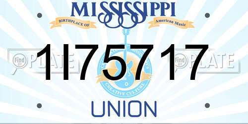 1I75717 Mississippi License Plate