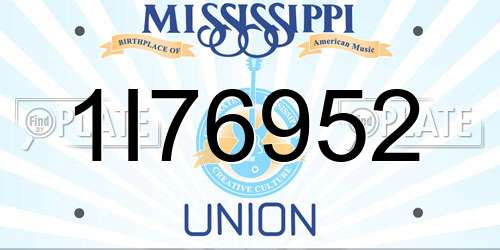 1I76952 Mississippi License Plate