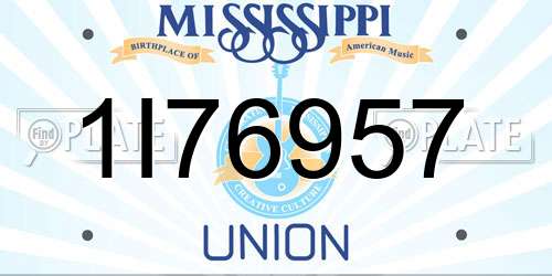 1I76957 Mississippi License Plate