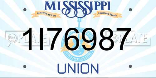 1I76987 Mississippi License Plate