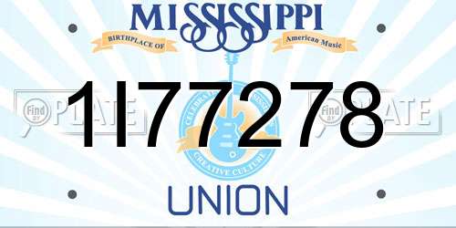 1I77278 Mississippi License Plate