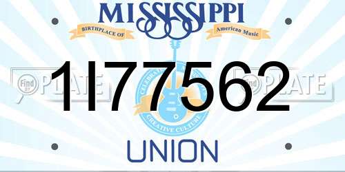 1I77562 Mississippi License Plate