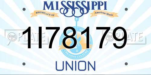 1I78179 Mississippi License Plate