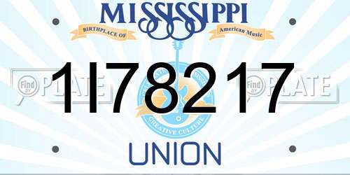 1I78217 Mississippi License Plate
