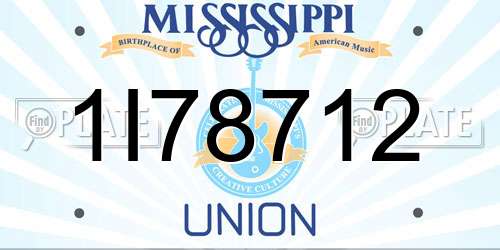 1I78712 Mississippi License Plate
