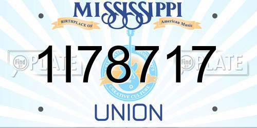 1I78717 Mississippi License Plate