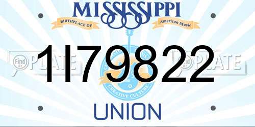 1I79822 Mississippi License Plate